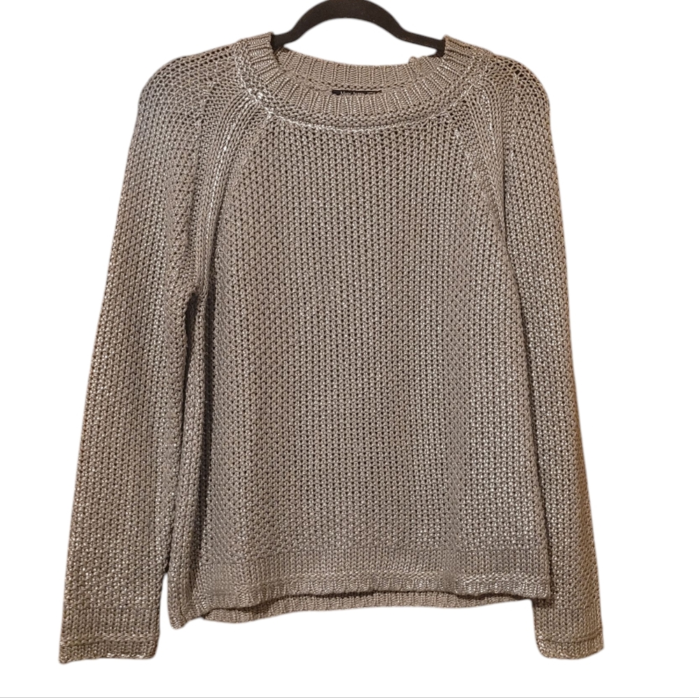 Marc Aurel Women's Pullover Knit Sweater Metallic Silver Size 40 US Large